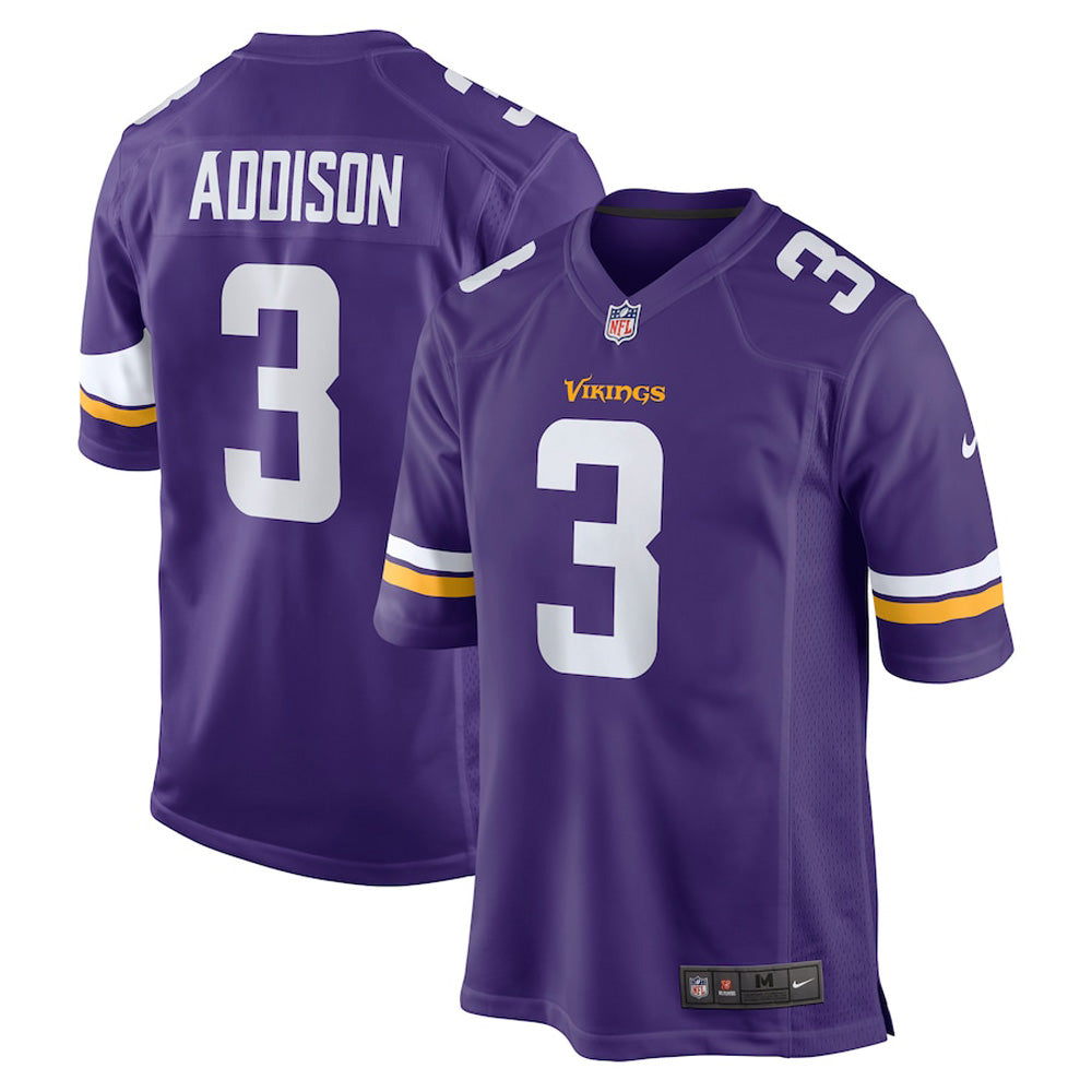 Men's Minnesota Vikings Jordan Addison Game Jersey - Purple